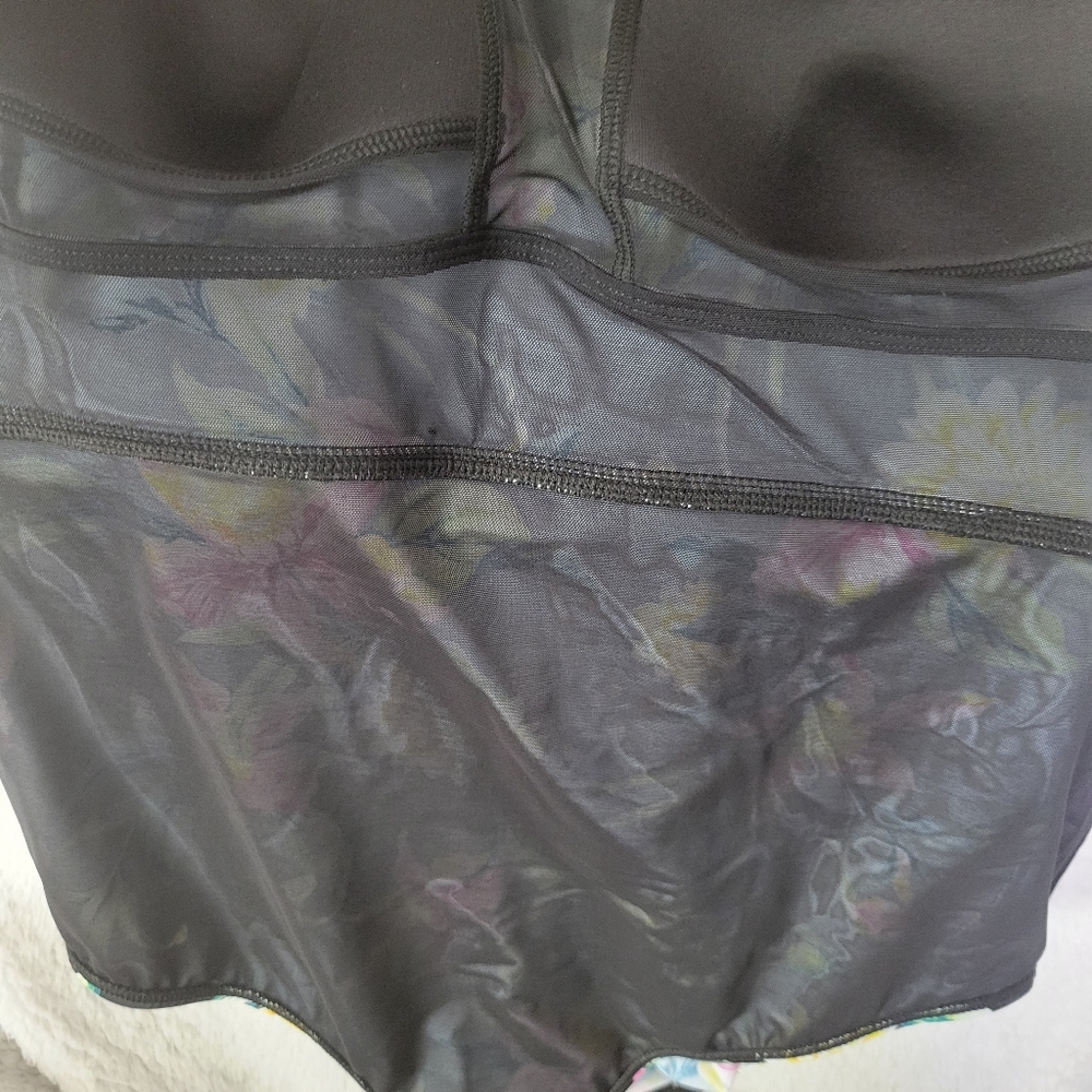 torrid Black Floral Bathing Suit with Pink & Yellow Accents - Picture 5 of 5